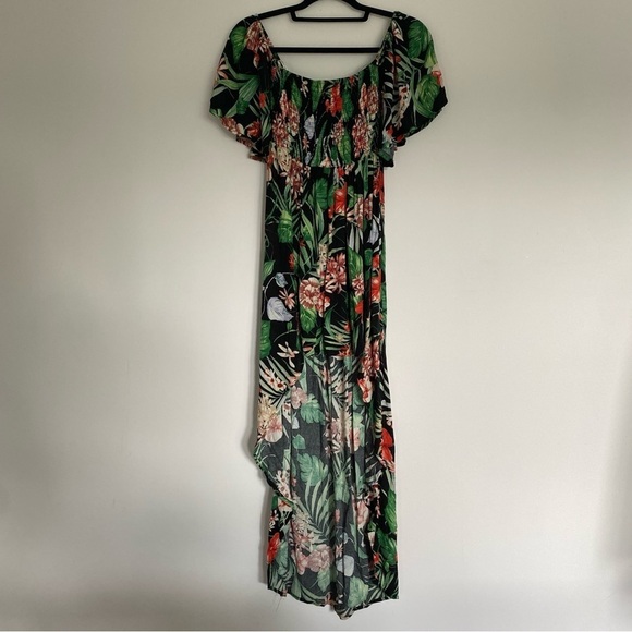 Blu Pepper Dresses & Skirts - Blu Pepper Green and Black Flutter Sleeve Sundress
